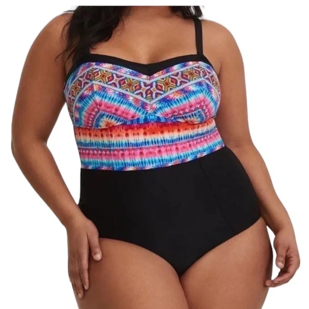 Torrid Swim Tribal Printed Top mid support